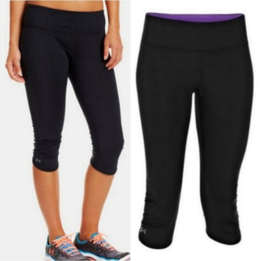 Under Armour Black HeatGear ArmourVent Capri Size Small